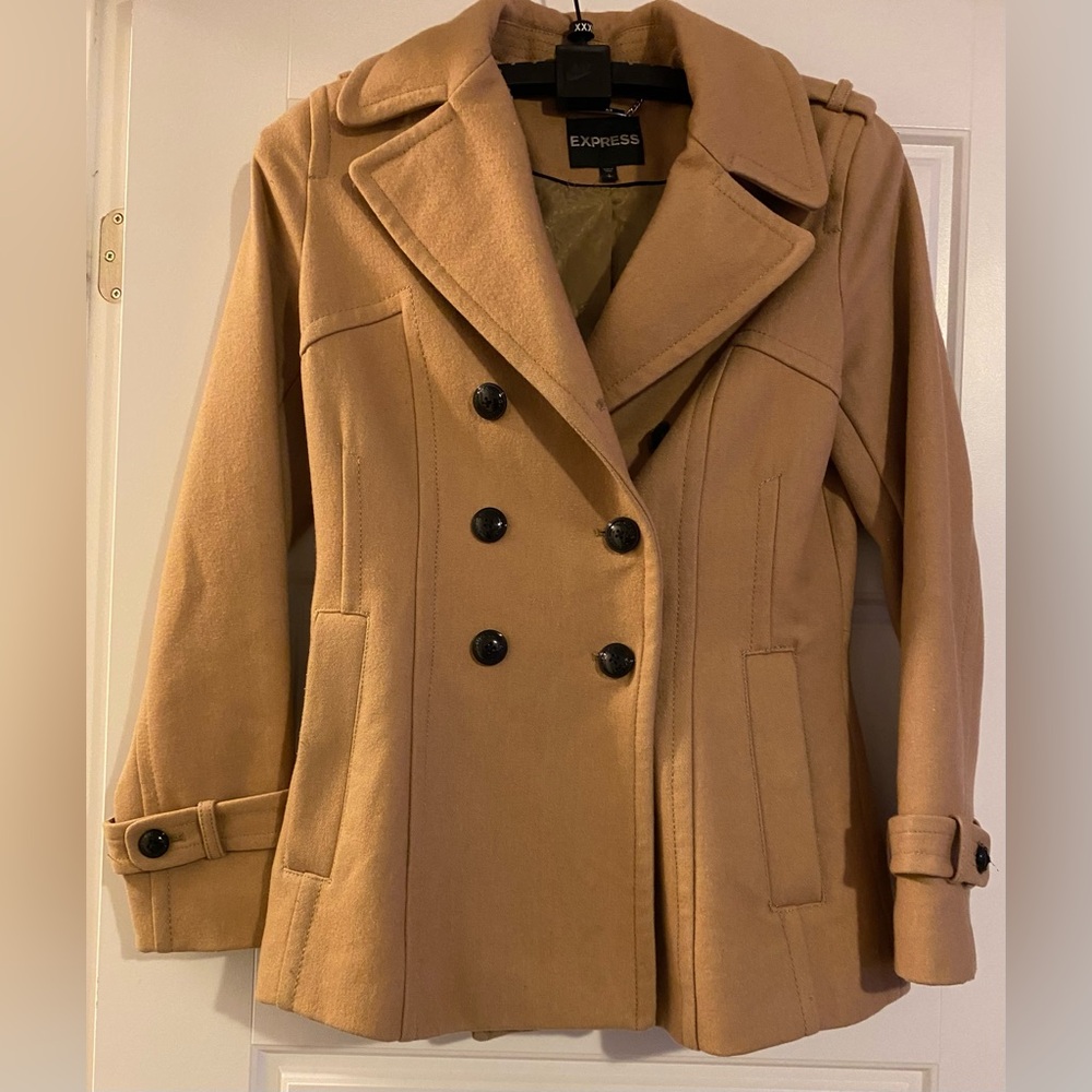 Express Peplum Pea Coat small
